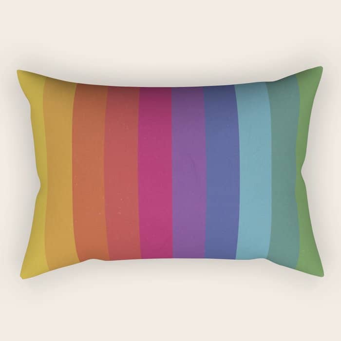 The Color Wheel / Rainbow Stripes Rectangular Pillow