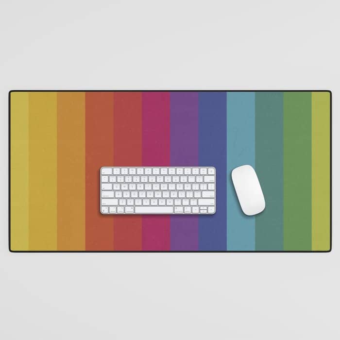 The Color Wheel / Rainbow Stripes Desk Mat