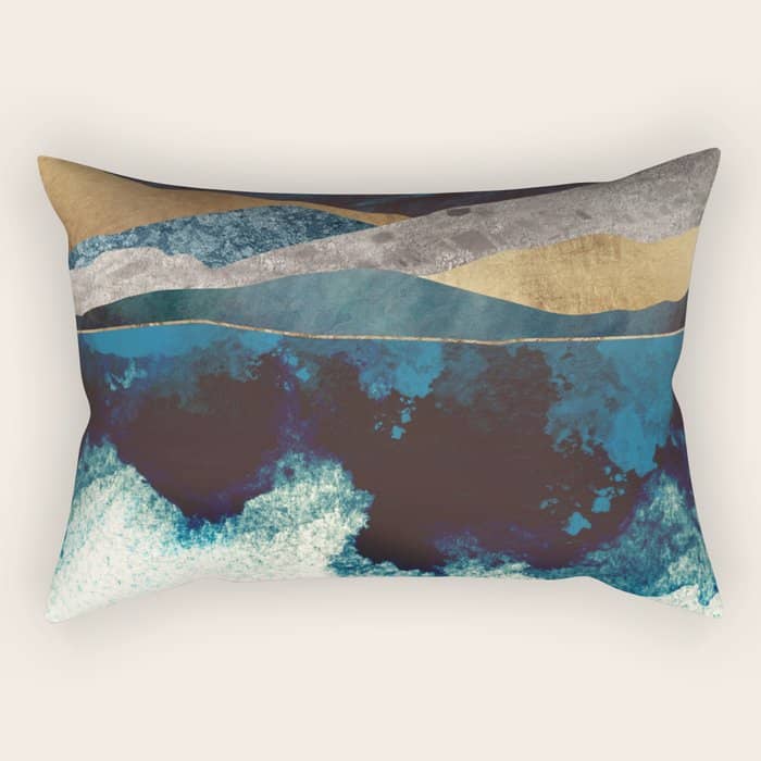 Blue Mountain Reflection Rectangular Pillow