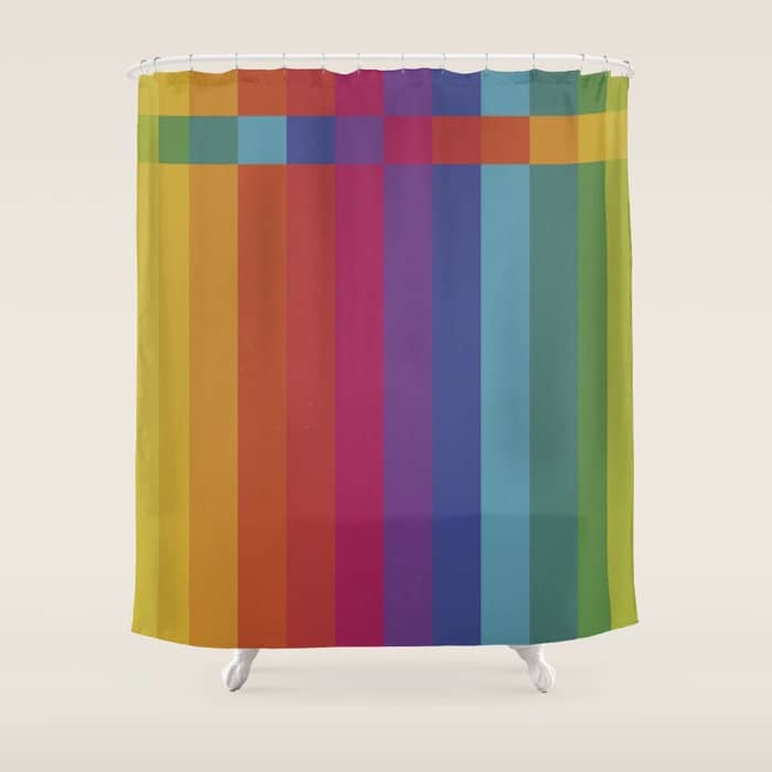The Color Wheel / Rainbow Stripes Shower Curtain