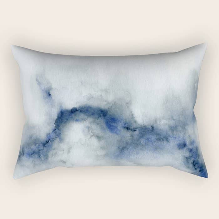 Indigo Abstract Painting | No.3 Rectangular Pillow