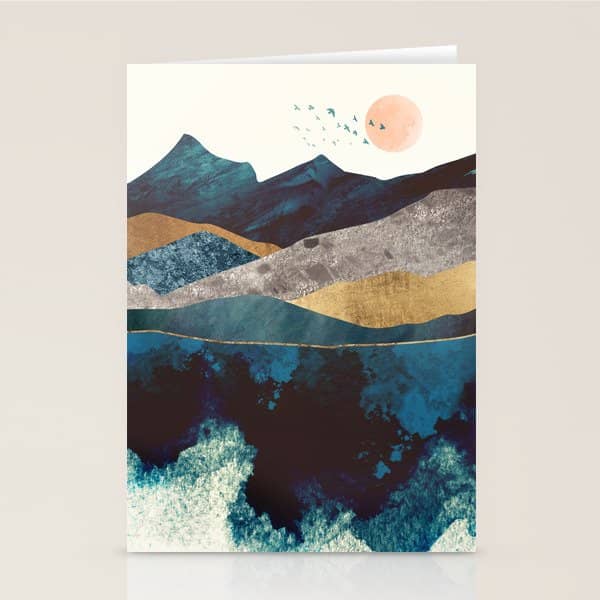 Blue Mountain Reflection Stationery Card