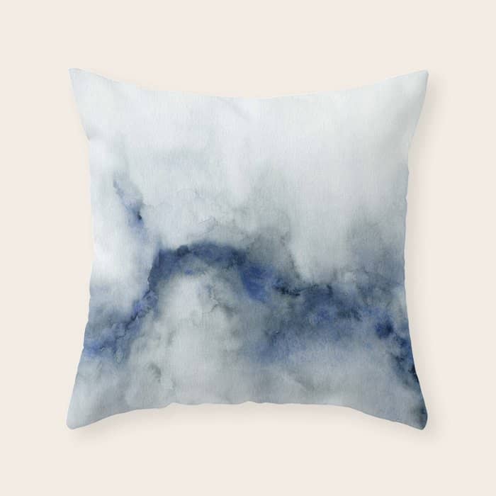 Indigo Abstract Painting | No.3 Throw Pillow