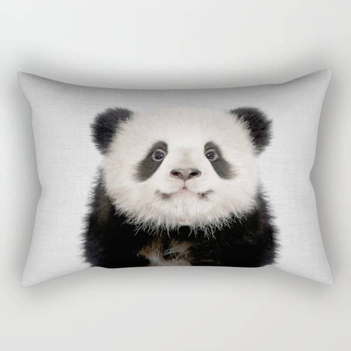 Panda Bear - Colorful Rectangular Pillow