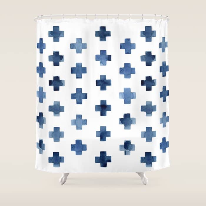 Crosses Scandinavian Pattern Shower Curtain