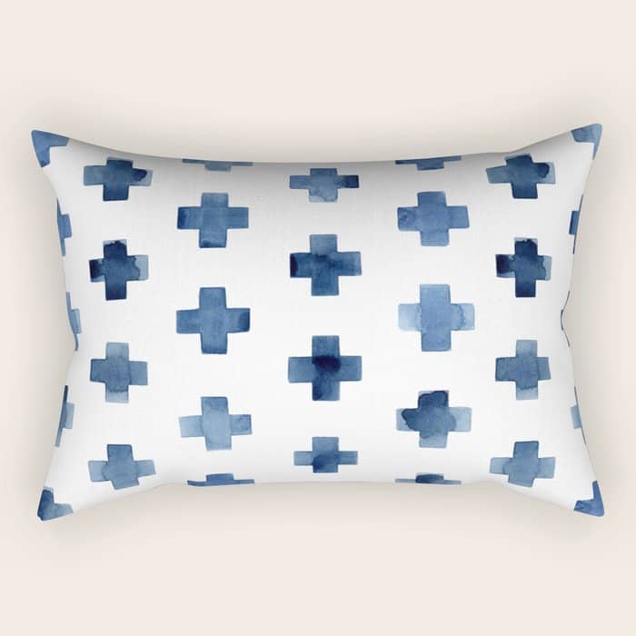 Crosses Scandinavian Pattern Rectangular Pillow