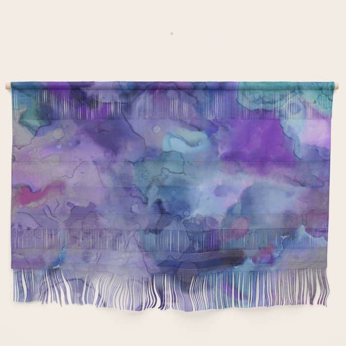 Abstract Colorful Purple Watercolor Wall Hanging