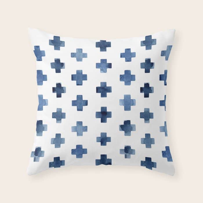 Crosses Scandinavian Pattern Throw Pillow