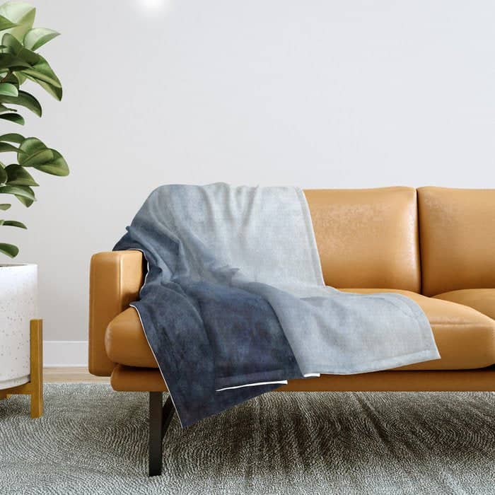 Indigo Abstract Painting | No.2 Throw Blanket