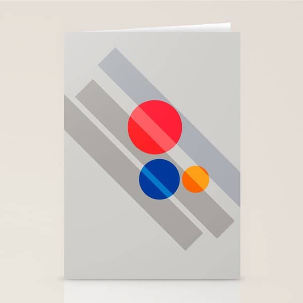 Abstract Suprematism Equilibrium Art Red Blue Yellow Stationery Card