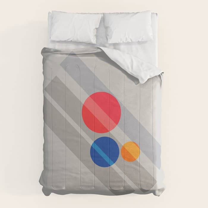 Abstract Suprematism Equilibrium Art Red Blue Yellow Comforter