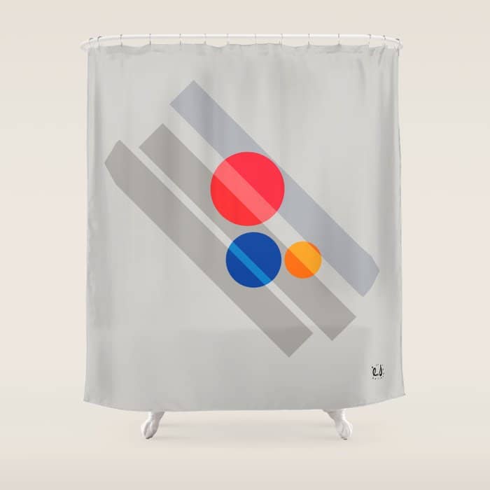 Abstract Suprematism Equilibrium Art Red Blue Yellow Shower Curtain