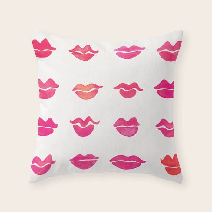 Kiss Collection - Pink Palette Throw Pillow