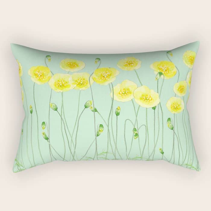 Yellow Wildflowers Ii Rectangular Pillow