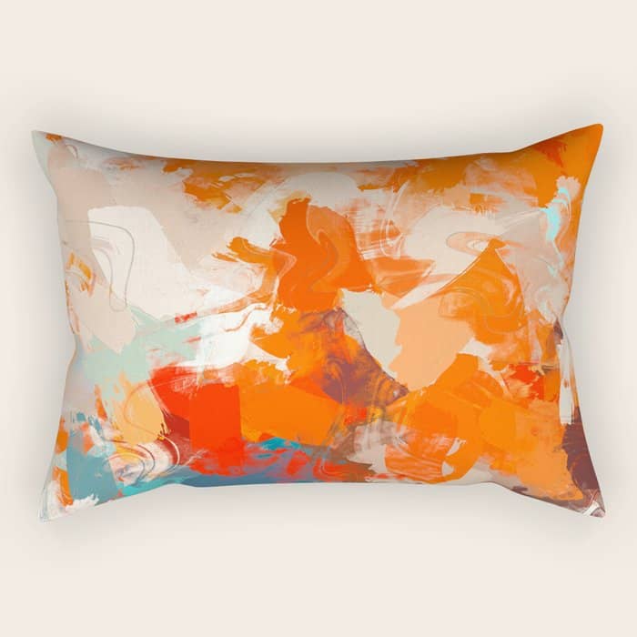 Pleasure, Abstract Painting Summer, Positivity Modern Bohemian Pop Of Color Bright Good Vibes Rectangular Pillow