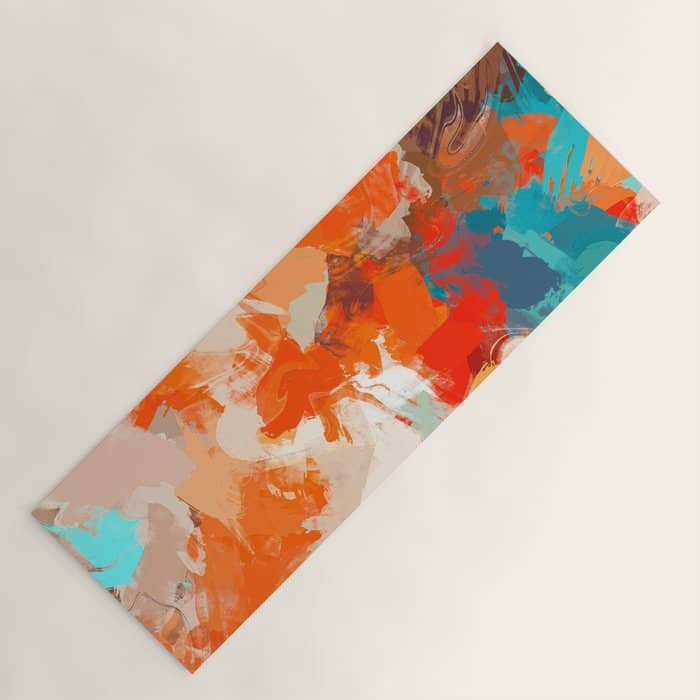 Pleasure, Abstract Painting Summer, Positivity Modern Bohemian Pop Of Color Bright Good Vibes Yoga Mat
