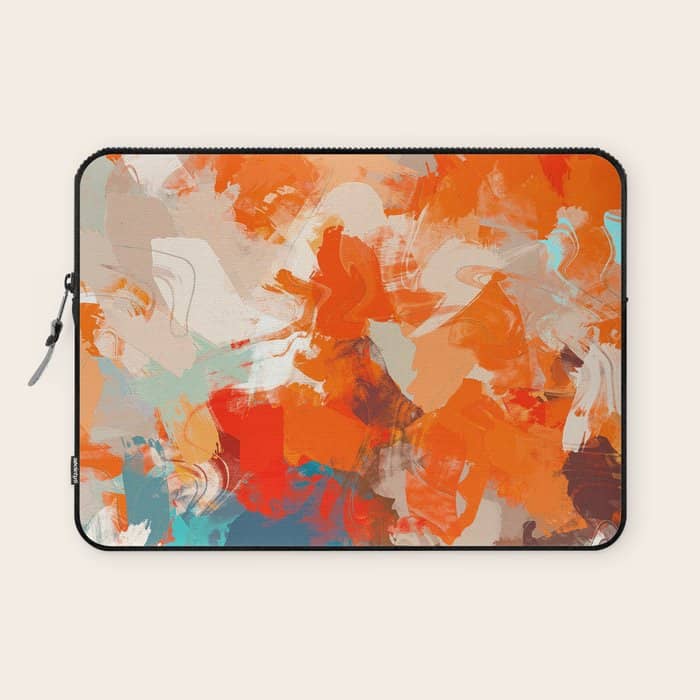 Pleasure, Abstract Painting Summer, Positivity Modern Bohemian Pop Of Color Bright Good Vibes Laptop Sleeve