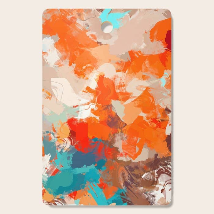 Pleasure, Abstract Painting Summer, Positivity Modern Bohemian Pop Of Color Bright Good Vibes Cutting Board