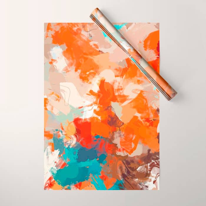 Pleasure, Abstract Painting Summer, Positivity Modern Bohemian Pop Of Color Bright Good Vibes Wrapping Paper