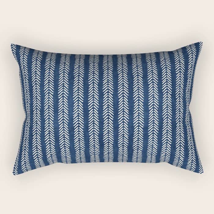 Small Navy Arrowheads Rectangular Pillow