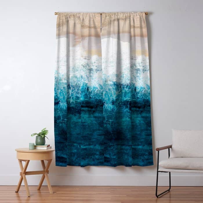 Watercolour Summer Beach Iii Window Curtain