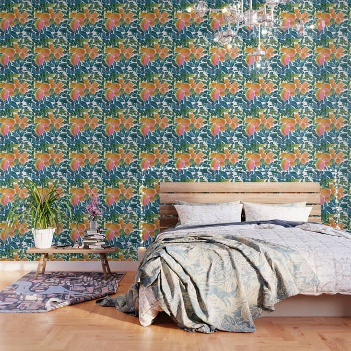 Lemons | Watercolor Modern Boho Botanical Painting | Pastel Summer Jungle Garden Juicy Fresh Wallpaper