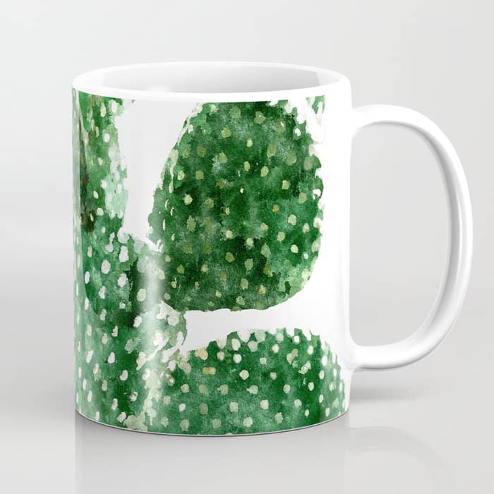 Velvet Cactus | Watercolor Botanical Plants | Minimal Boho Scandinavian Painting Coffee Mug