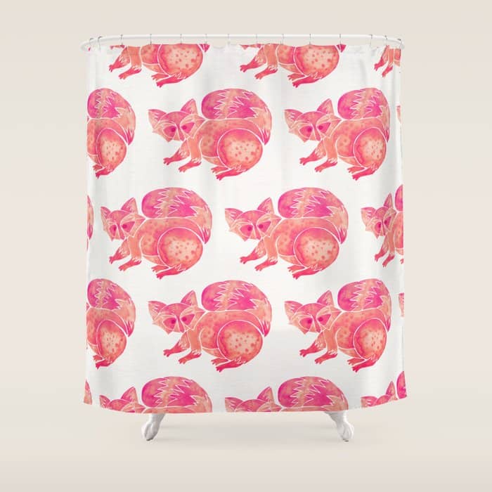 Watercolor Raccoon - Pink Palette Shower Curtain