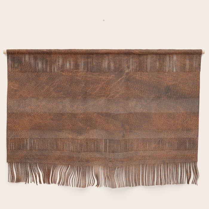 Old Tan Faux Leather Texture Wall Hanging