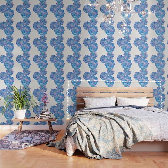 Rosette Succulents - Blue Palette Wallpaper