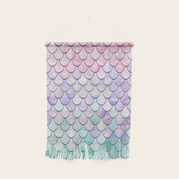 Mermaid Pastel Pink Purple Aqua Teal Wall Hanging