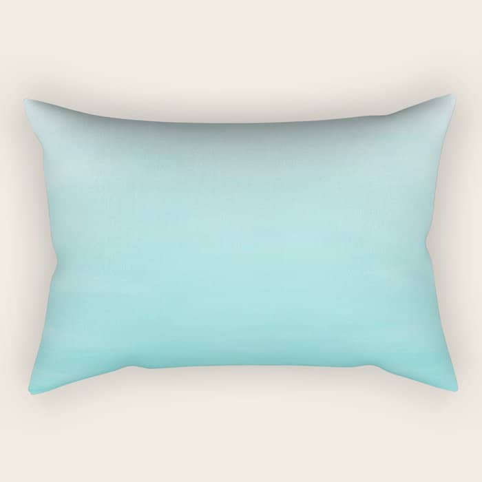 Modern Teal Watercolor Gradient Ombre Brushstrokes Pattern Rectangular Pillow