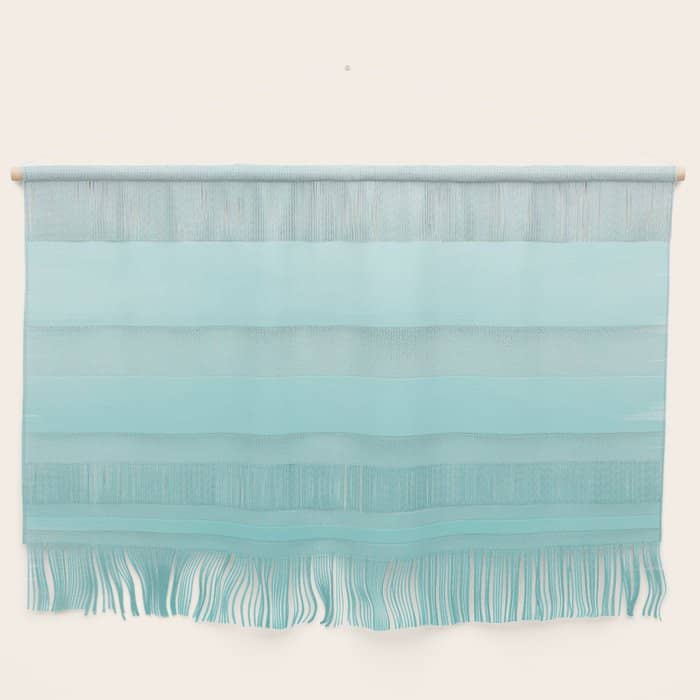 Modern Teal Watercolor Gradient Ombre Brushstrokes Pattern Wall Hanging