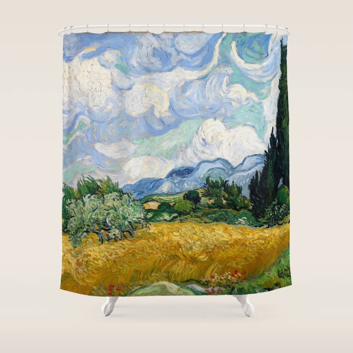 Wheat Field With Cypresses Shower Curtain