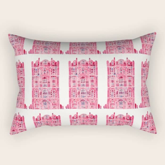 Hawa Mahal - Pink Palace Of Jaipur, India Rectangular Pillow