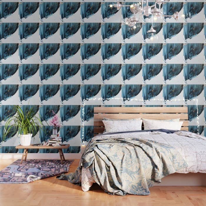 A Minimal Sapphire And Gold Abstract Piece In Blue White And Gold By Alyssa Hamilton Art  Wallpaper