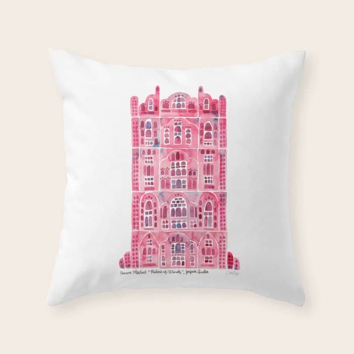 Hawa Mahal - Pink Palace Of Jaipur, India Throw Pillow