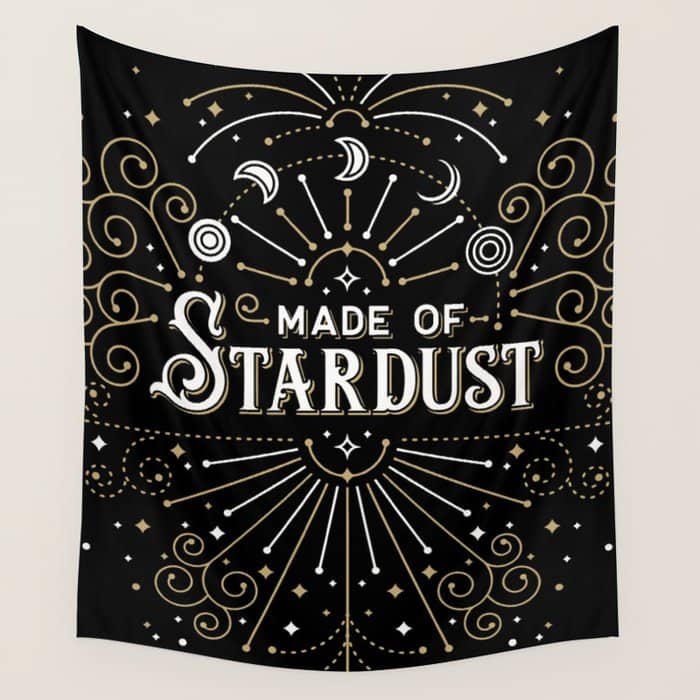 Made Of Stardust - Black & Gold Palette Wall Tapestry
