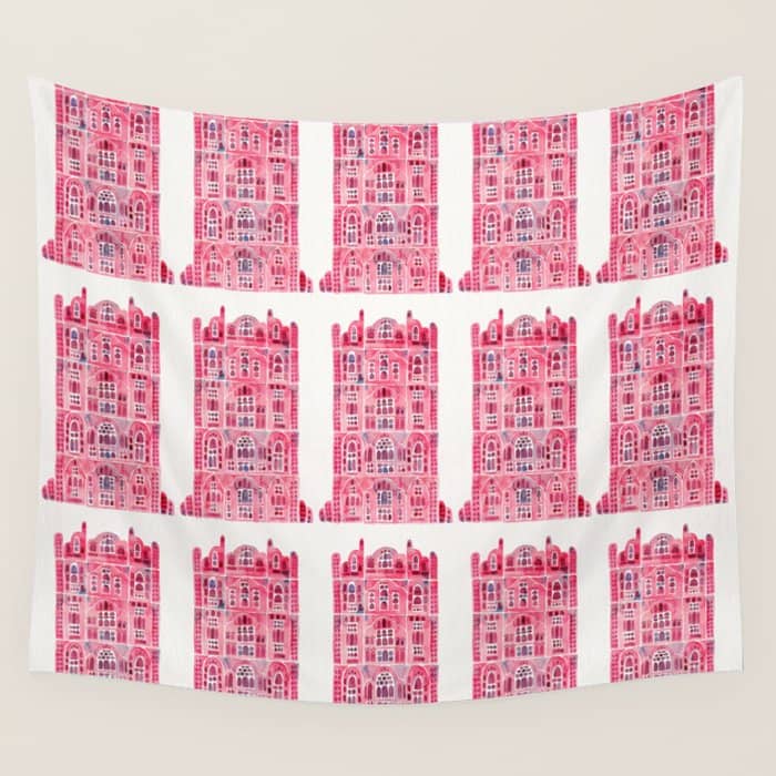 Hawa Mahal - Pink Palace Of Jaipur, India Wall Tapestry