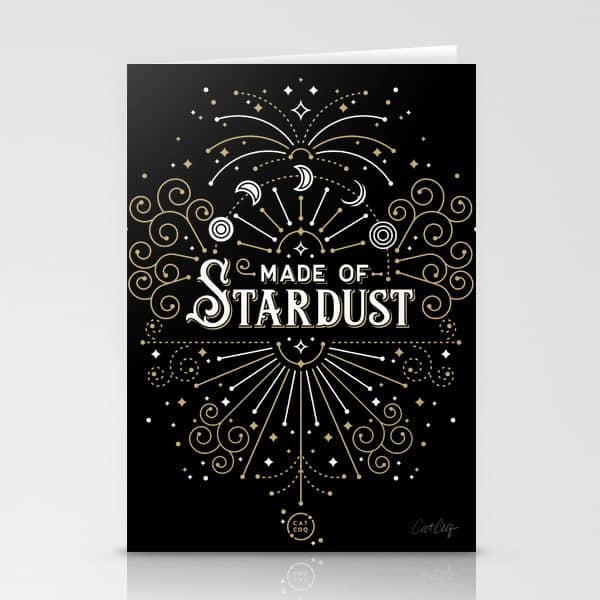 Made Of Stardust - Black & Gold Palette Stationery Card