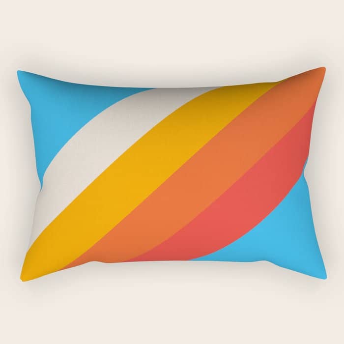 Gefjun - Classic Minimal Retro Summer Style Stripes Rectangular Pillow
