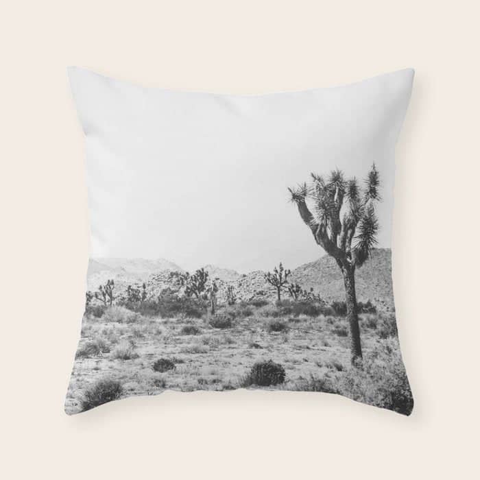 Joshua Tree Monochrome, No. 1 Throw Pillow