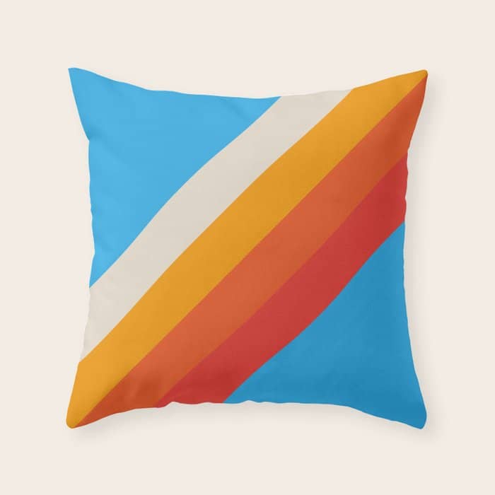 Gefjun - Classic Minimal Retro Summer Style Stripes Throw Pillow