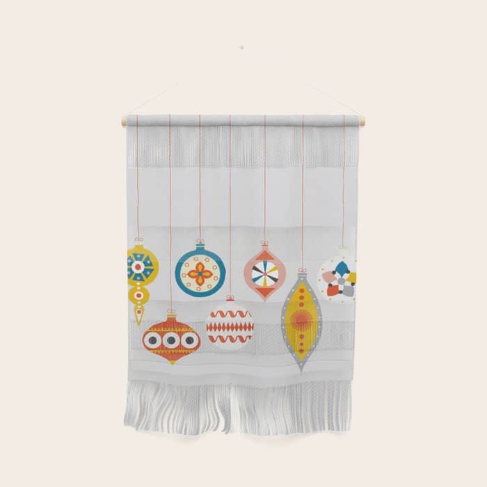 Christmas Retro Baubles No3 Wall Hanging