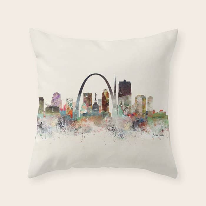 Saint Louis Missouri Skyline Throw Pillow