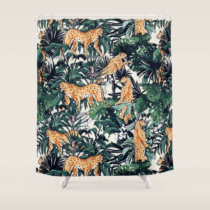 Cheetah In The Wild Rainforest Shower Curtain
