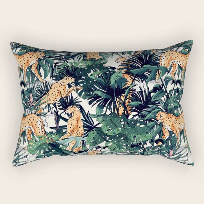 Cheetah In The Wild Rainforest Rectangular Pillow