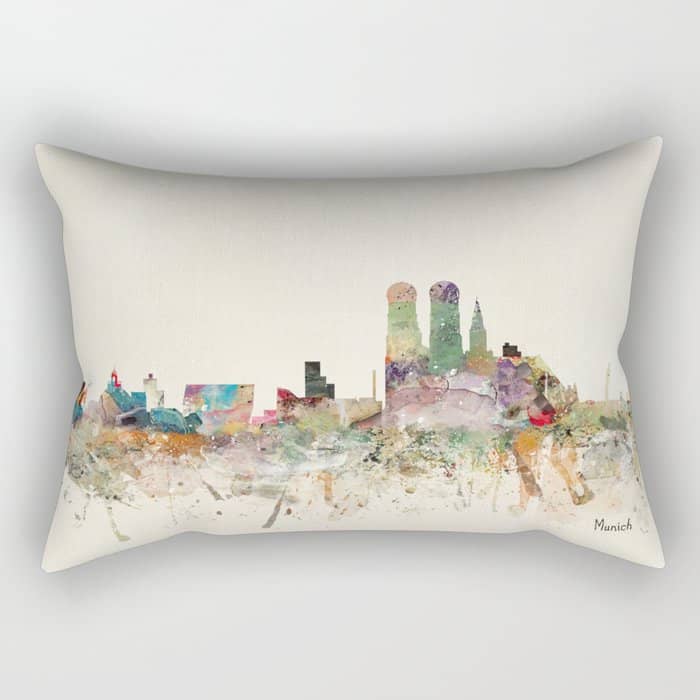 Munich Germany Skyline Rectangular Pillow