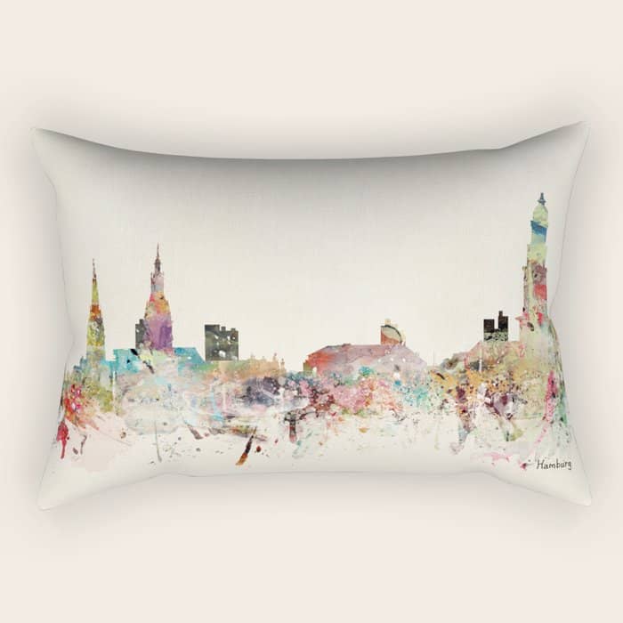 Hamburg Germany Skyline Rectangular Pillow