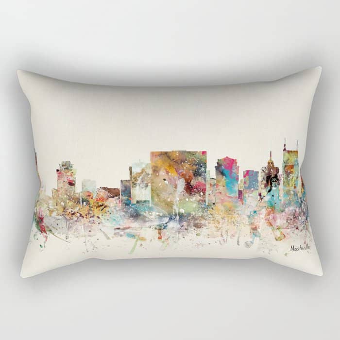 Nashville Tennessee Skyline Rectangular Pillow